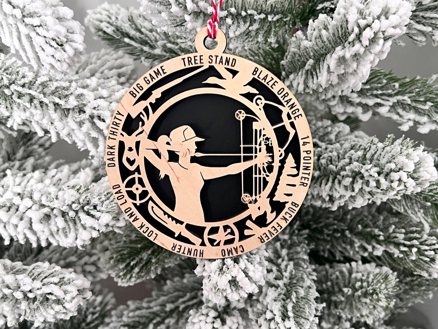Male or Female Bow Hunter Christmas Ornament