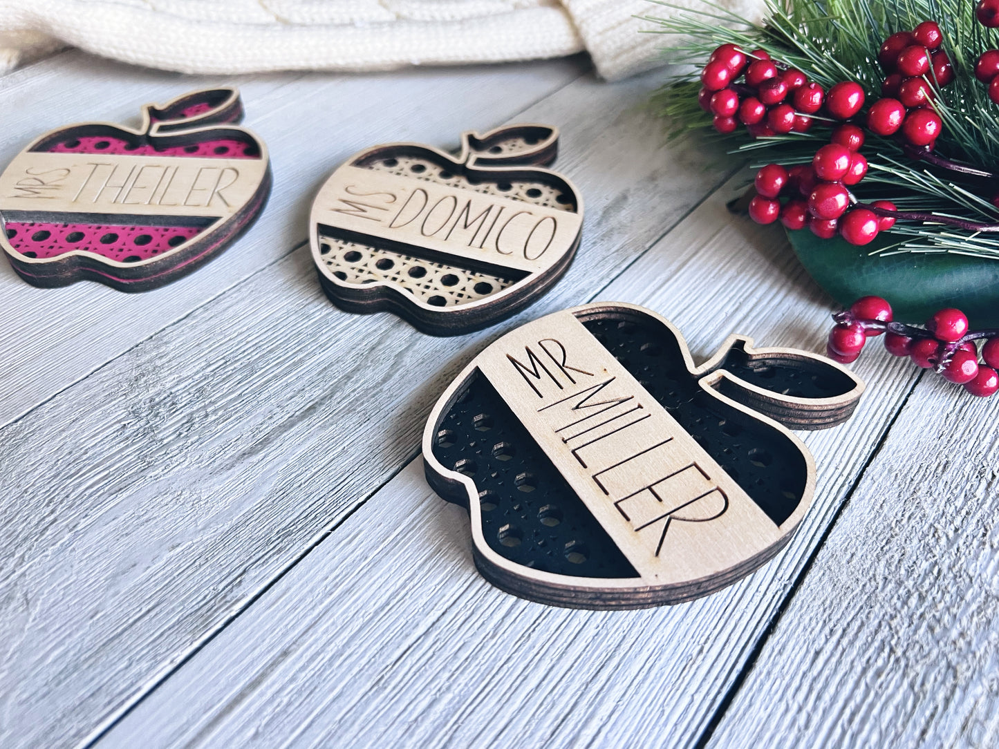 Personalized Rattan Teacher Gift - Choose ornament or magnet!