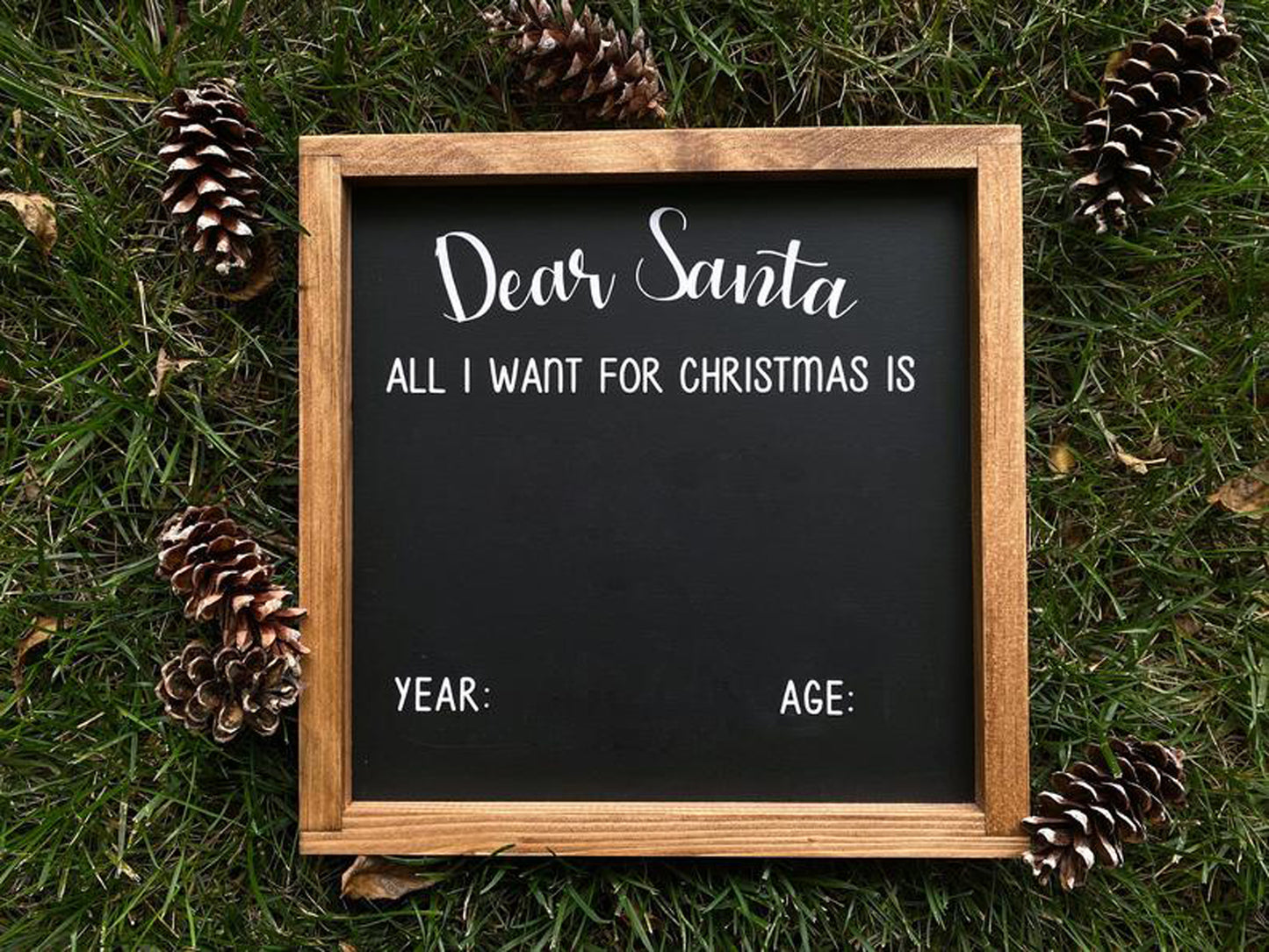Double Sided Thankful/Dear Santa Chalkboard