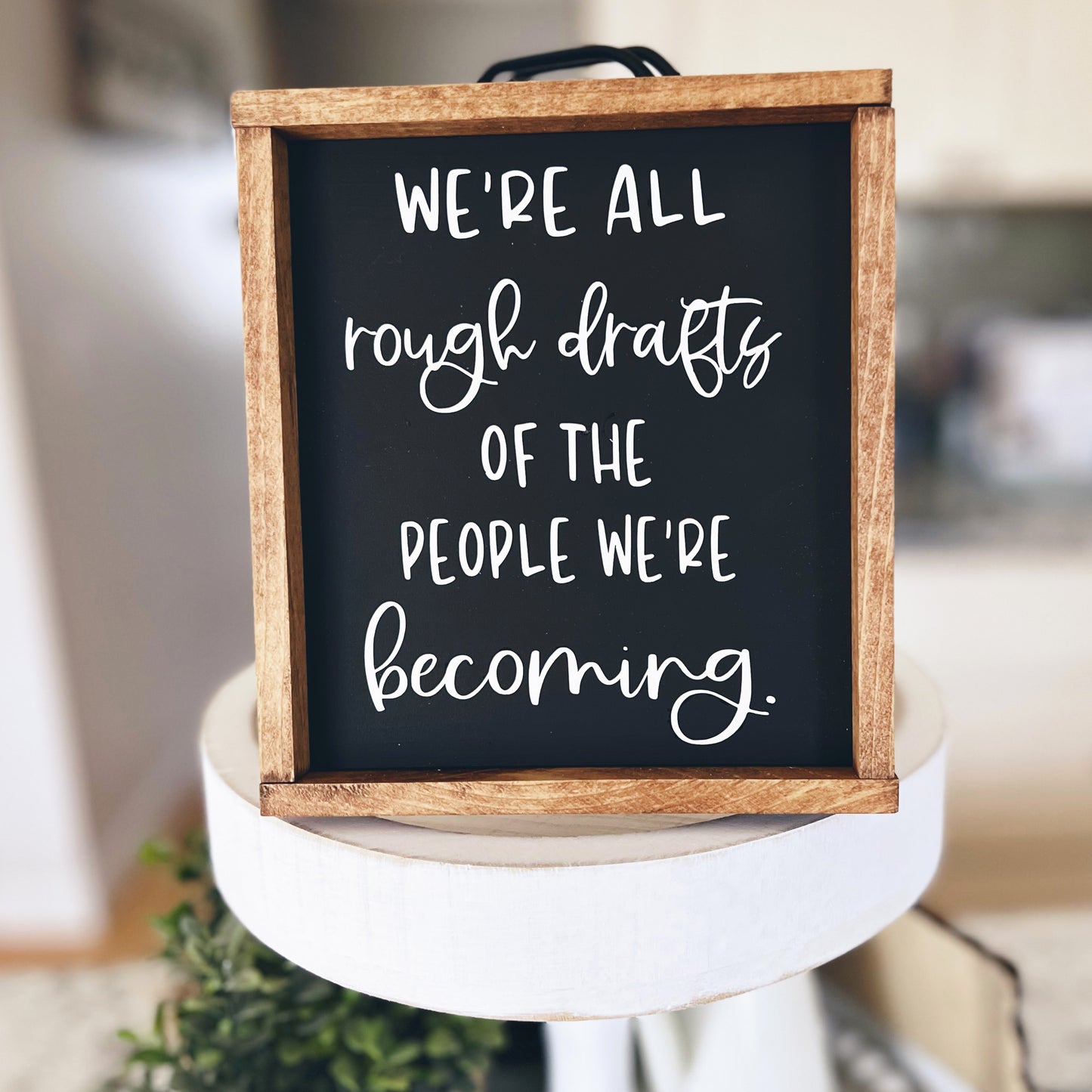 Graduation Tiered Tray Decor - We're All Rough Drafts Framed Sign