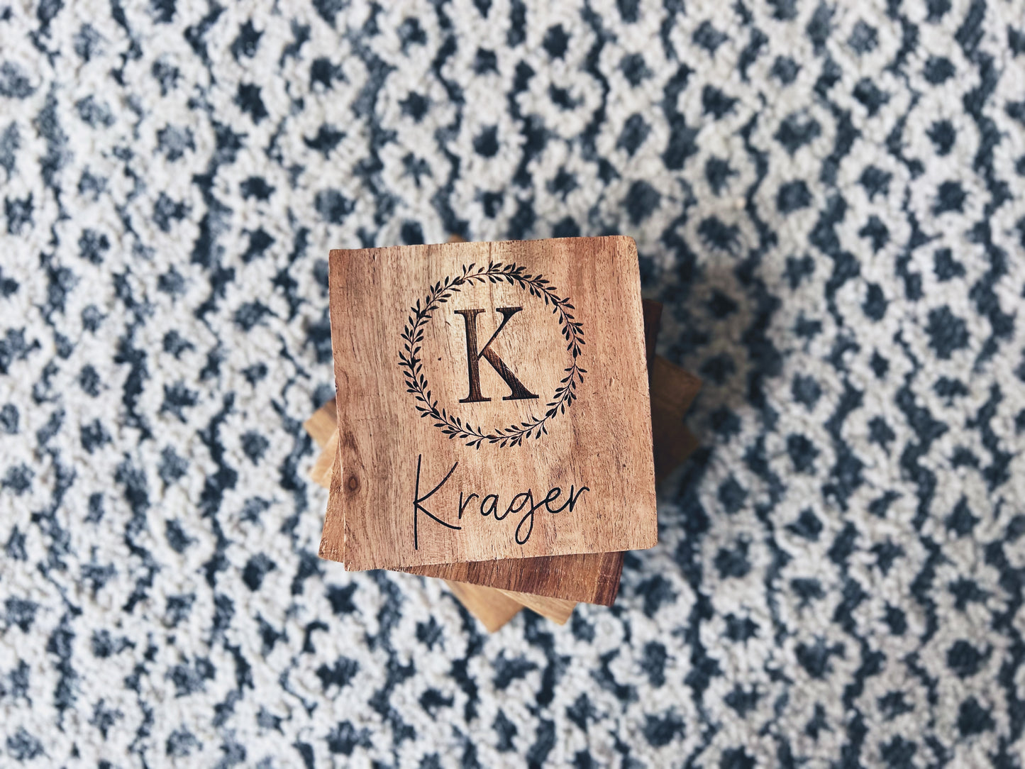 Personalized Custom Engraved Wood Coasters (set of 4)