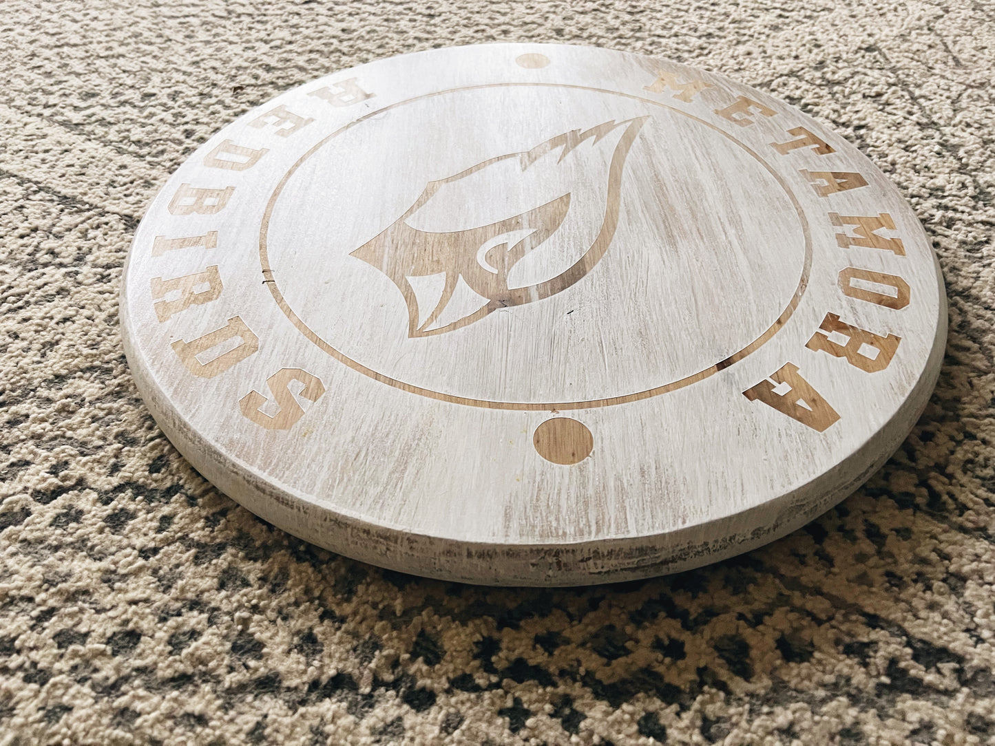 White Round School Pride Sign