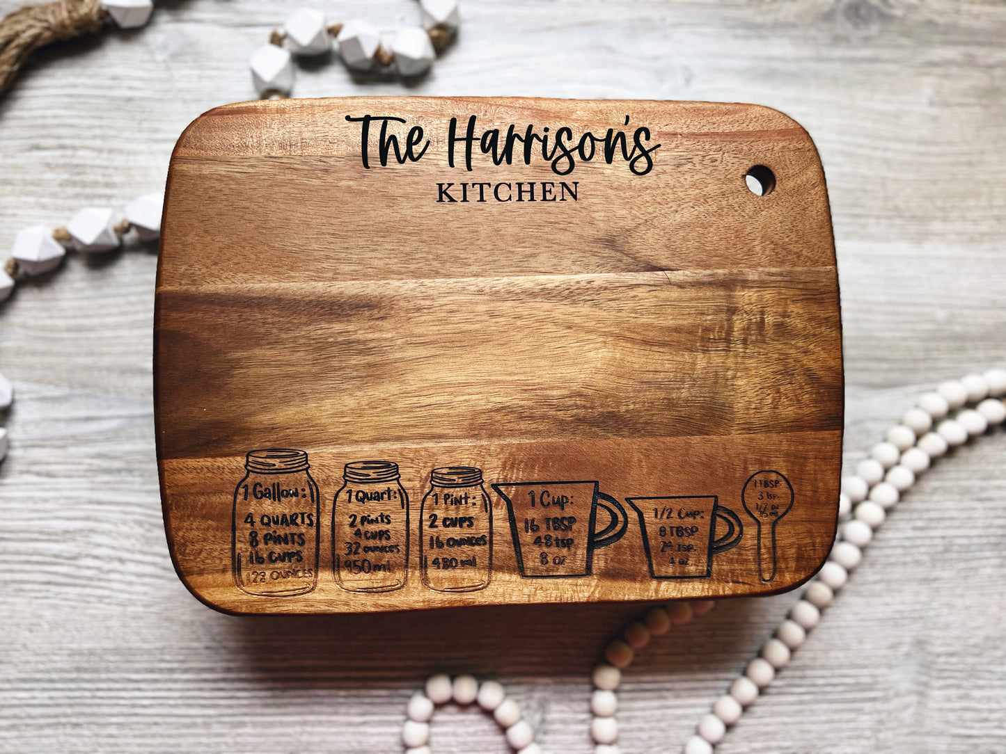 Personalized Kitchen Conversion Cutting Board