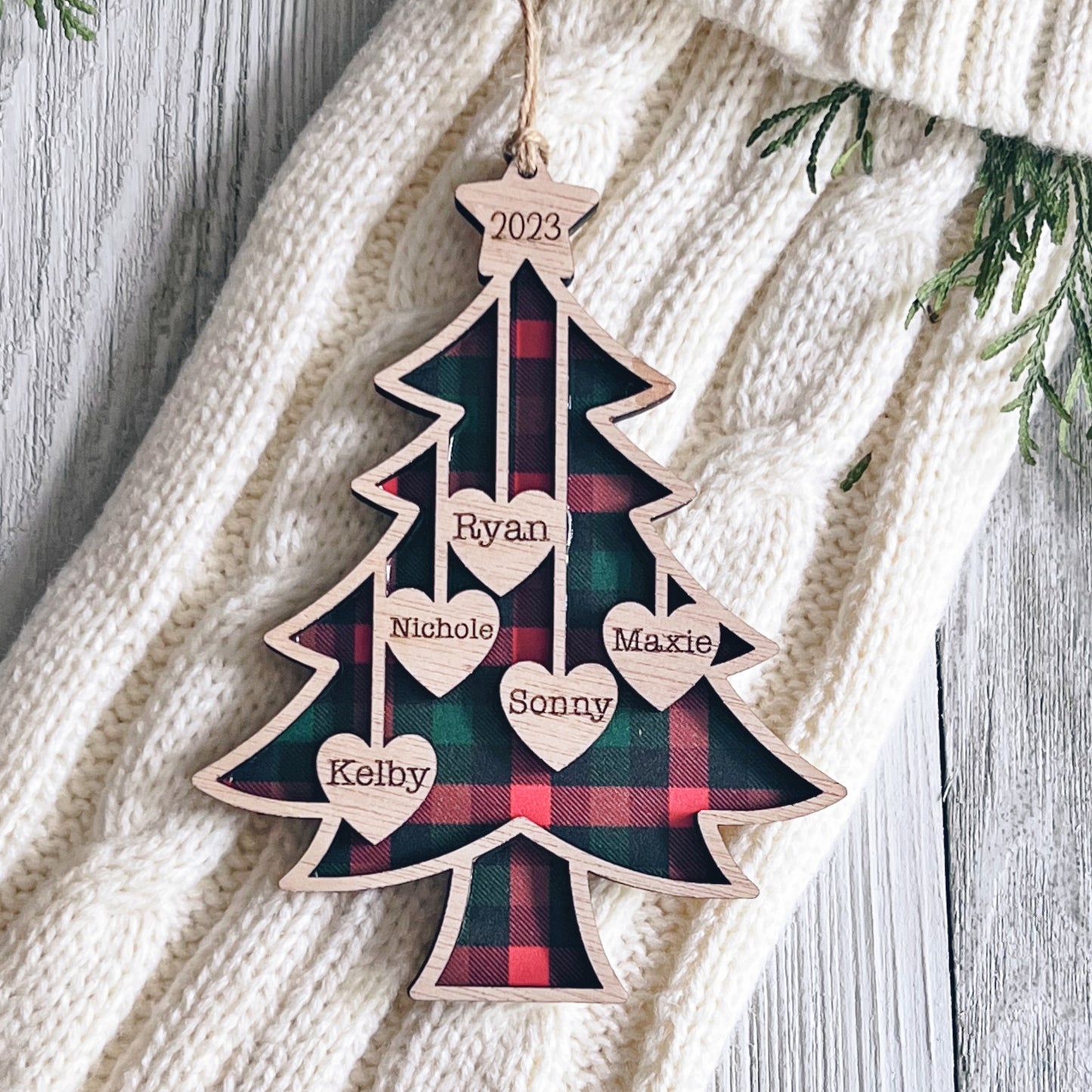 Family Name Christmas Tree Ornament