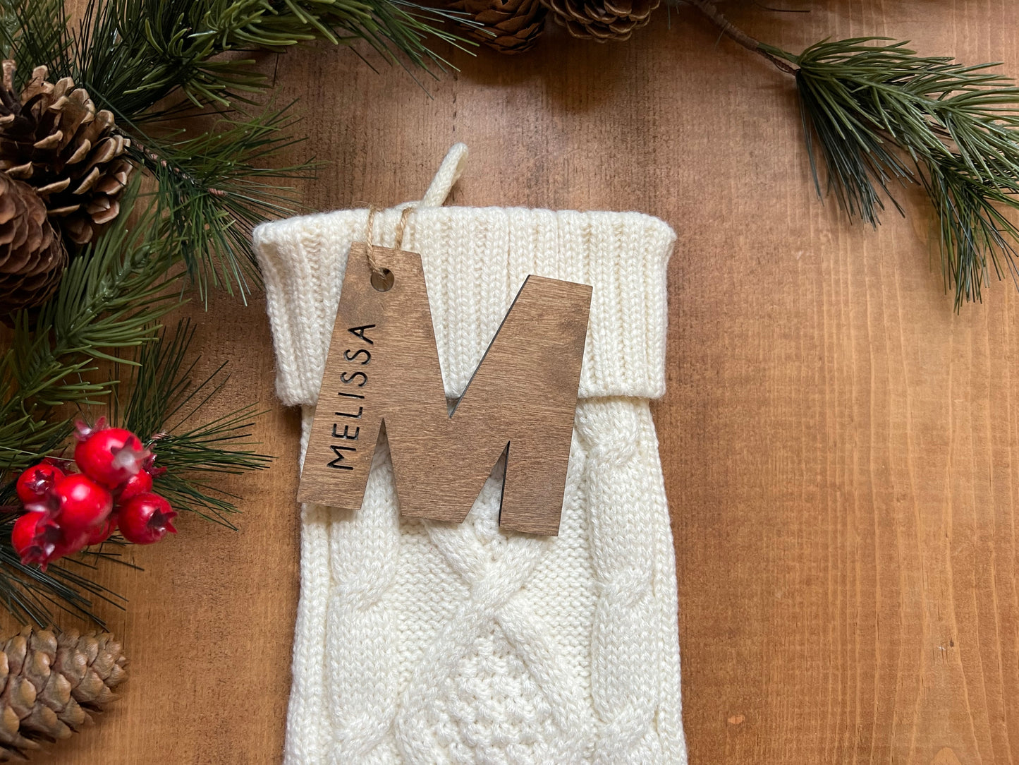 Personalized Initial Stocking Name Tag | Gift Tag | Ornament