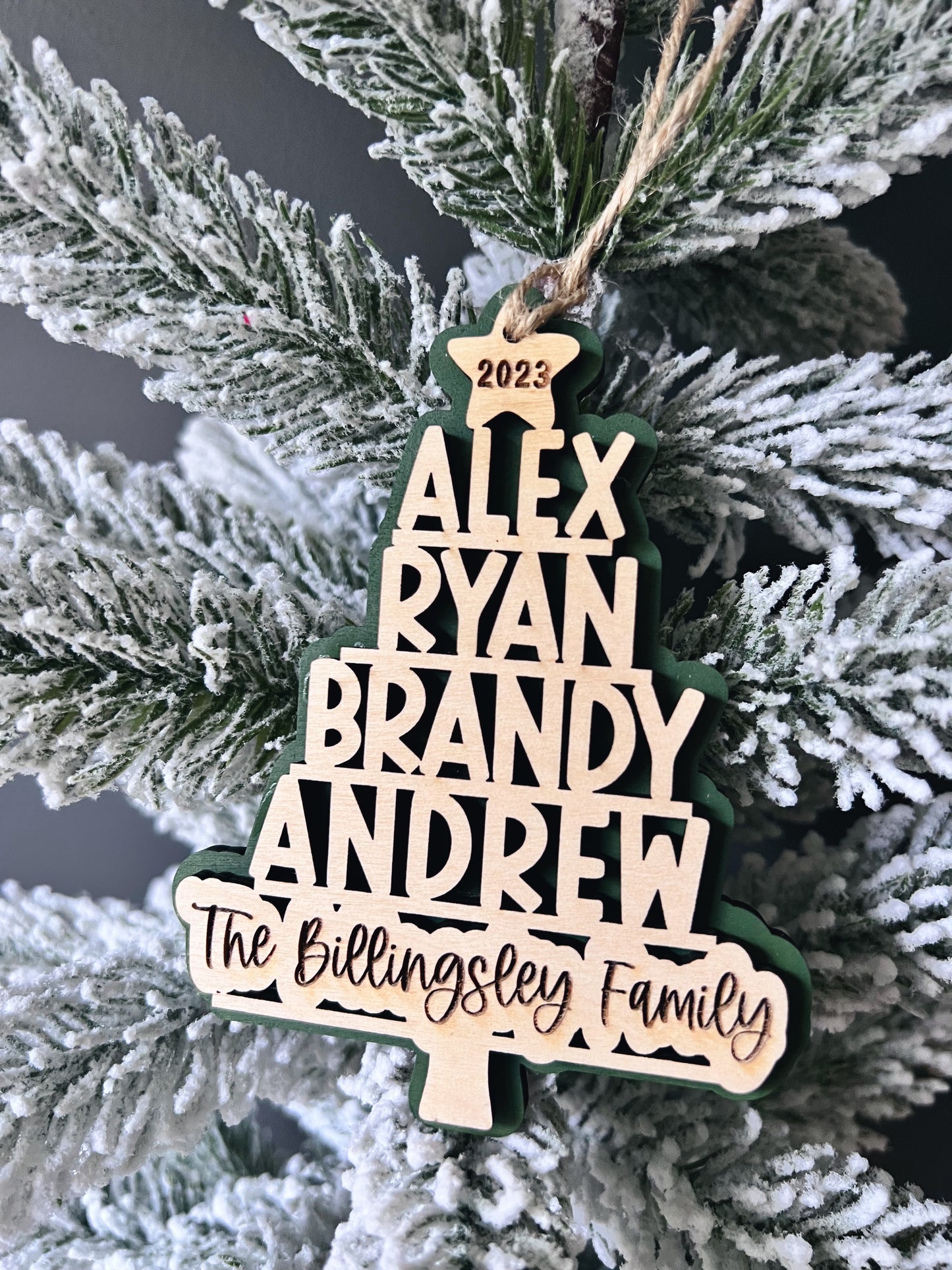 Family Name Christmas Tree Ornament