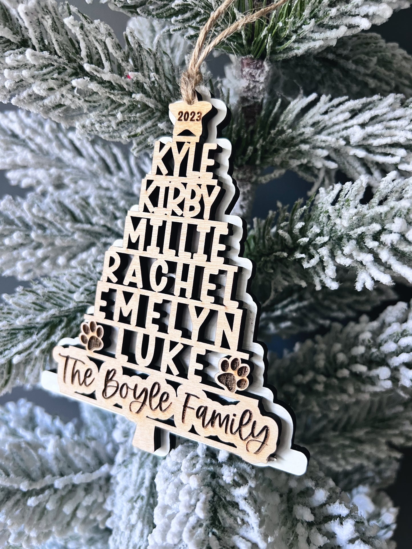 Family Name Christmas Tree Ornament