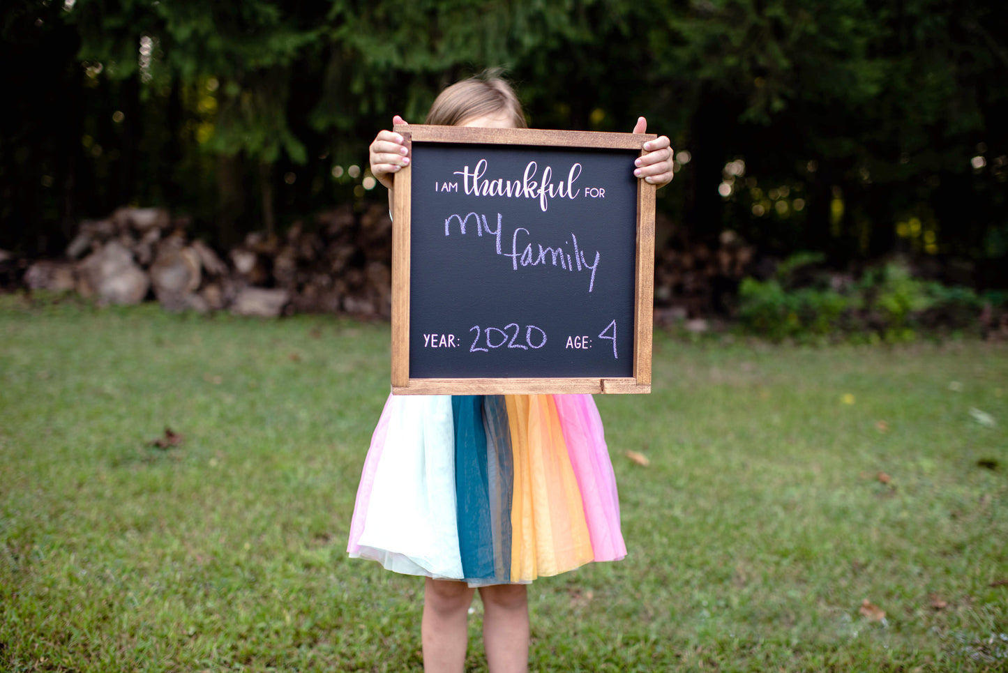 Double Sided Thankful/Dear Santa Chalkboard