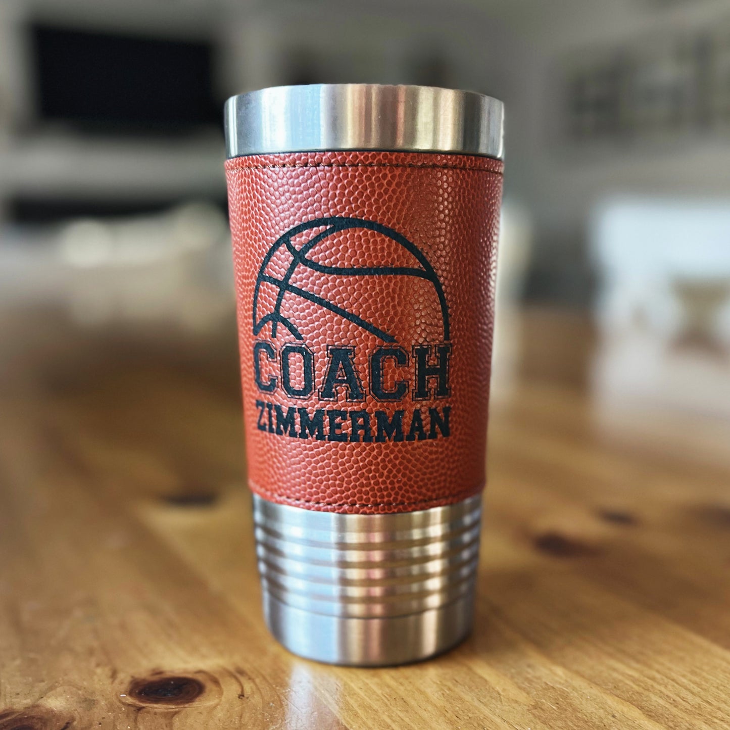 Personalized 20 oz. Basketball Tumbler with Slider Lid