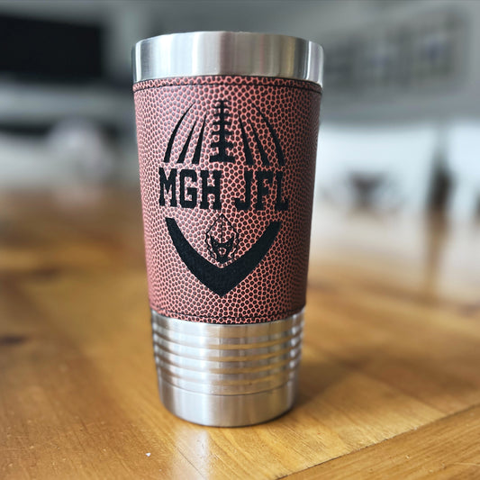 Personalized 20 oz. Football Tumbler with Slider Lid