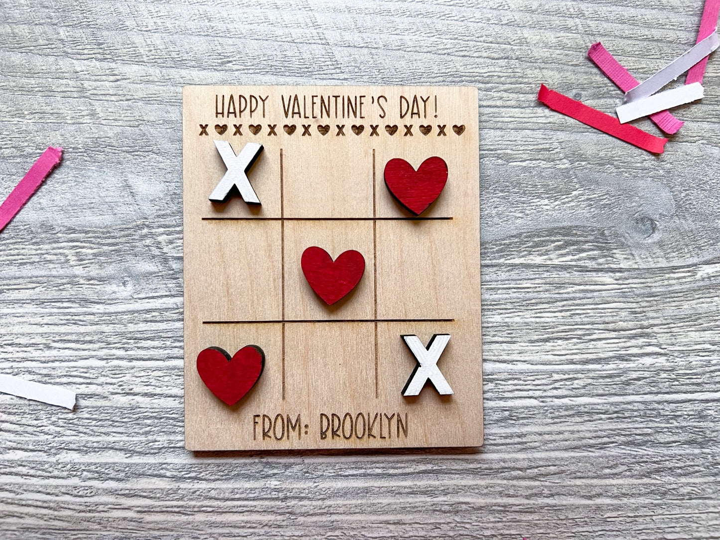 Personalized Class Valentine's Tic Tac Toe Game (Set of 10)