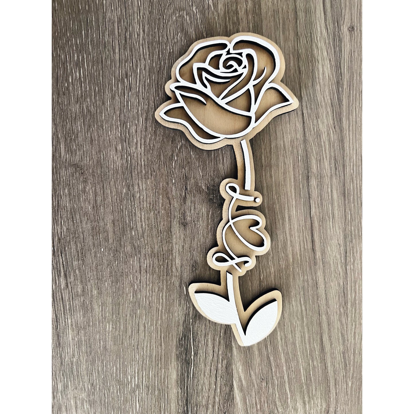 Personalized Wooden Long Stem Rose