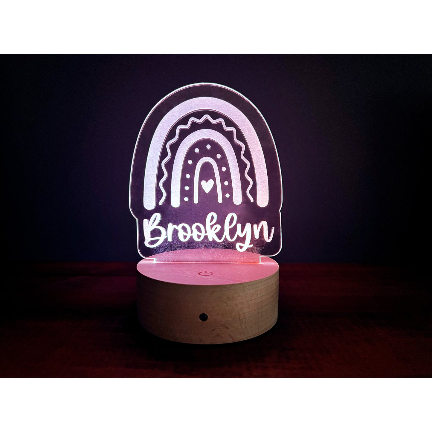 Personalized Rainbow Color Changing LED Night Light for baby girl room | Valentine's Day Gift for Kids