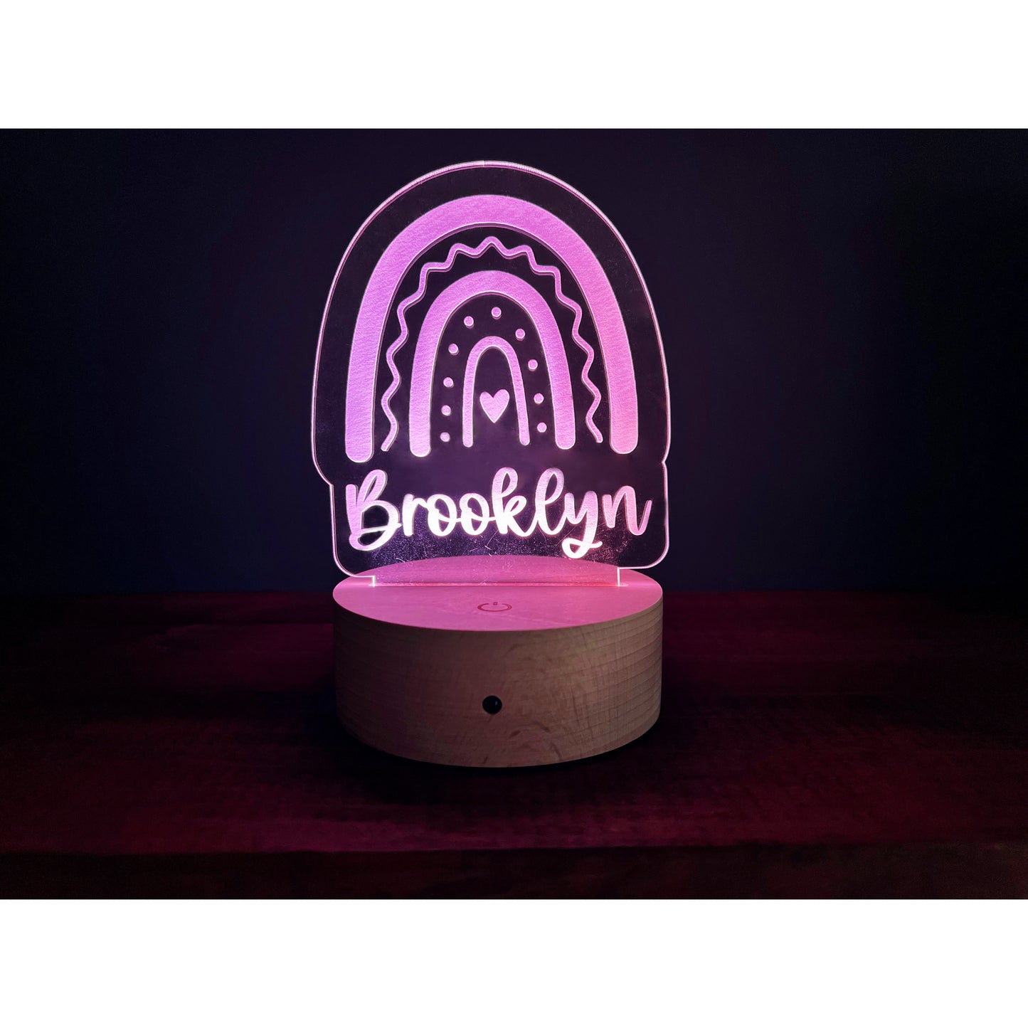 Personalized Rainbow Color Changing LED Night Light for baby girl room | Valentine's Day Gift for Kids
