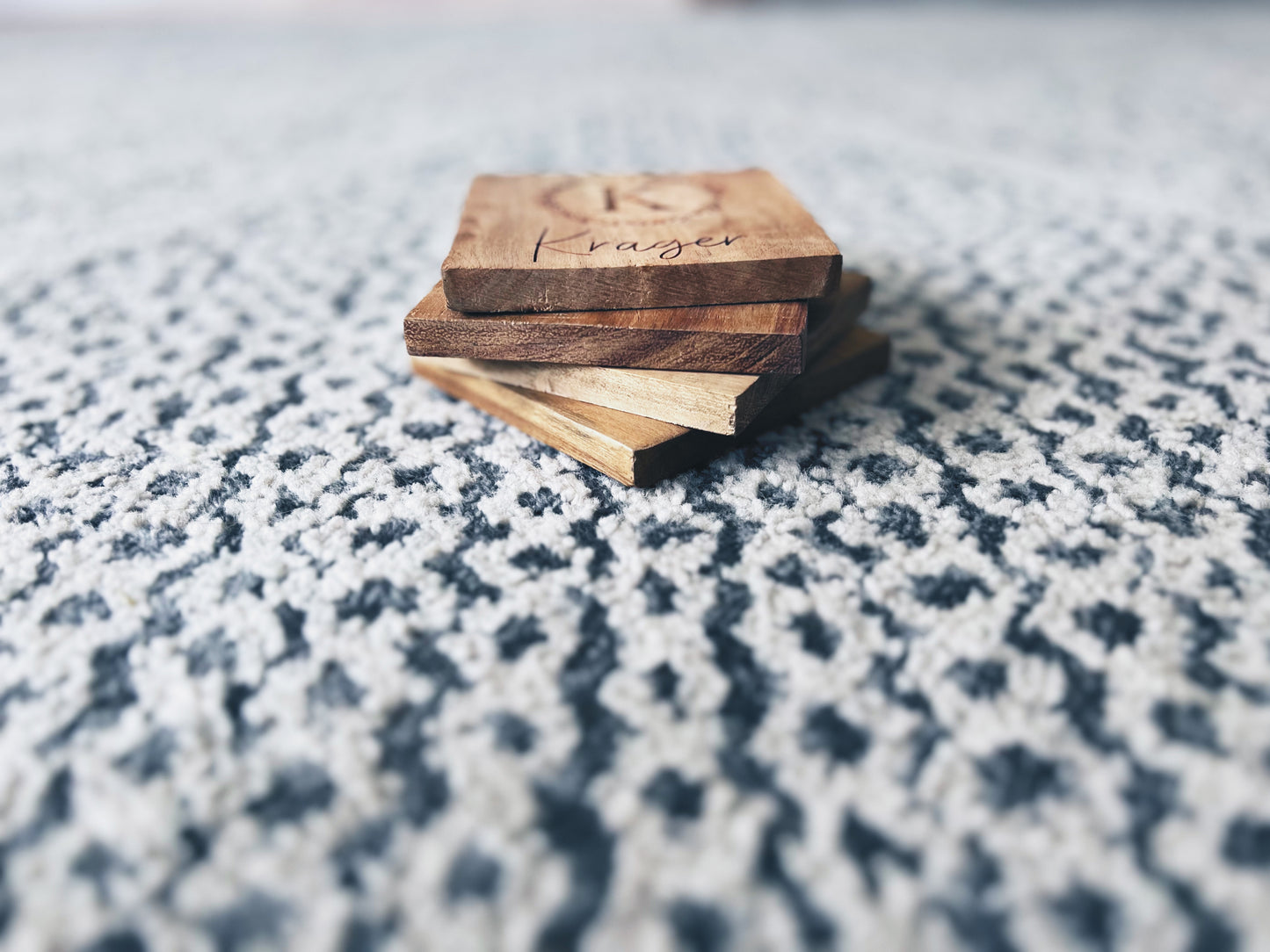 Personalized Custom Engraved Wood Coasters (set of 4)