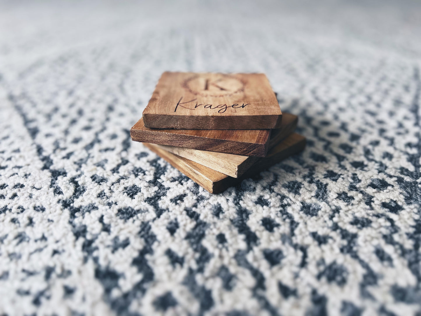 Personalized Custom Engraved Wood Coasters (set of 4)