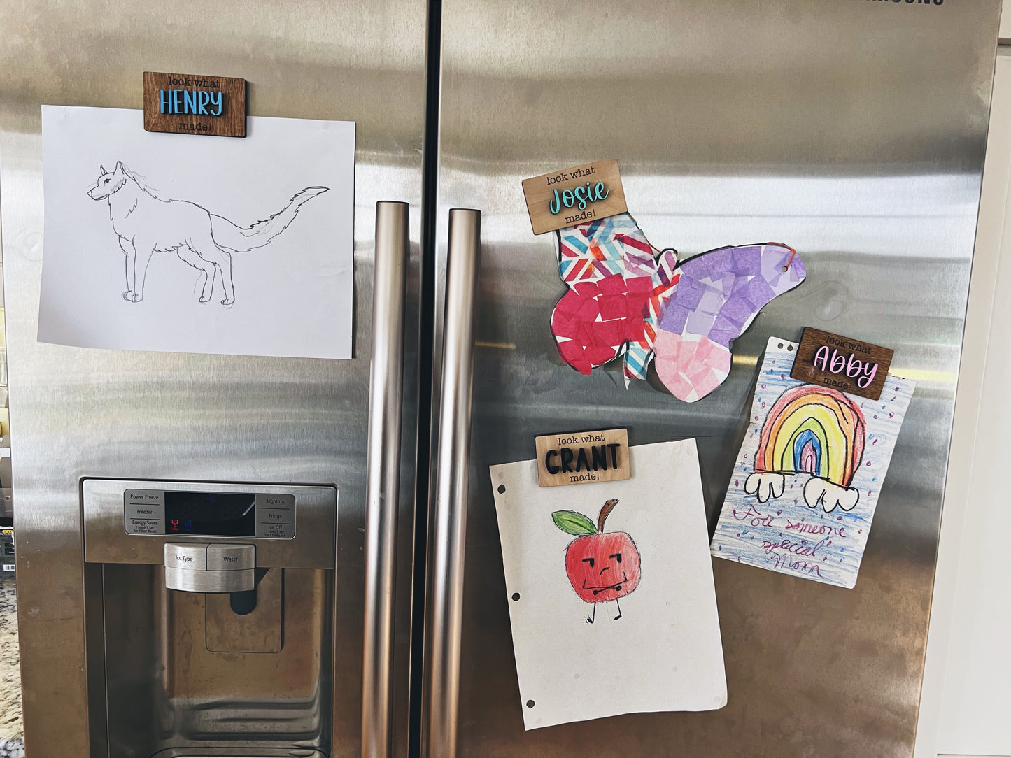 Personalized Kids Artwork Display Refrigerator Magnets