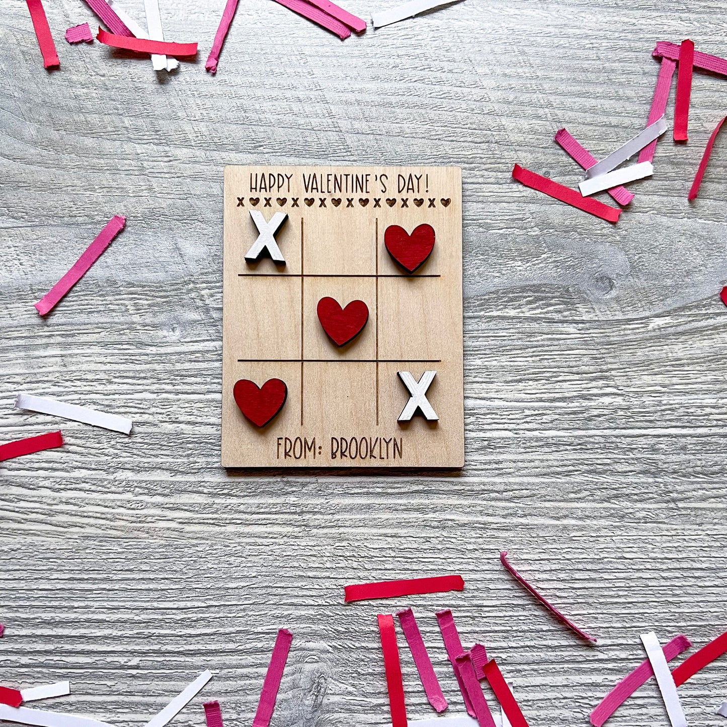 Personalized Class Valentine's Tic Tac Toe Game (Set of 10)