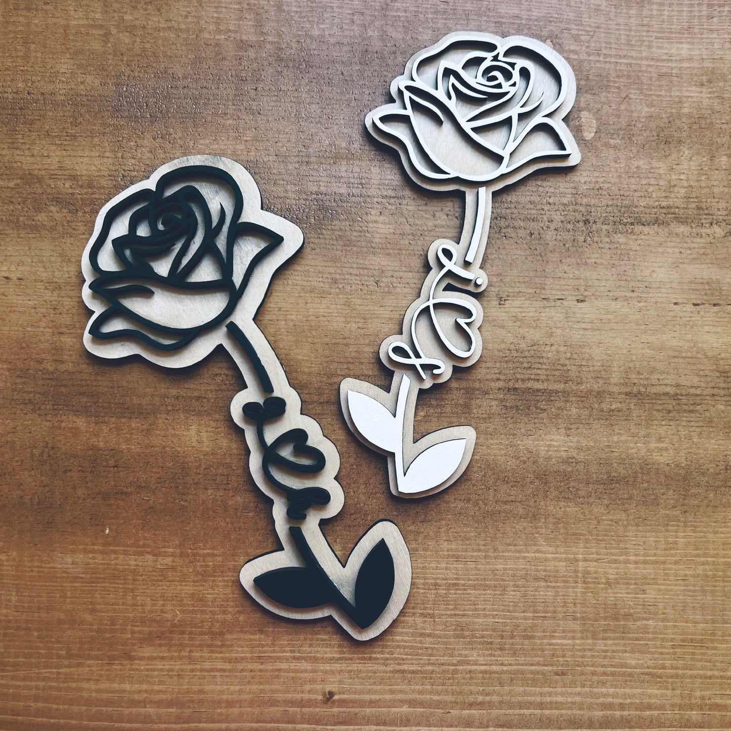 Personalized Wooden Long Stem Rose